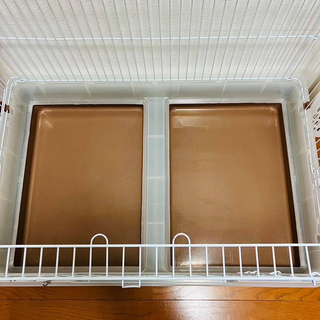 マルカンうさぎのカンタンおそうじケージワイド茶