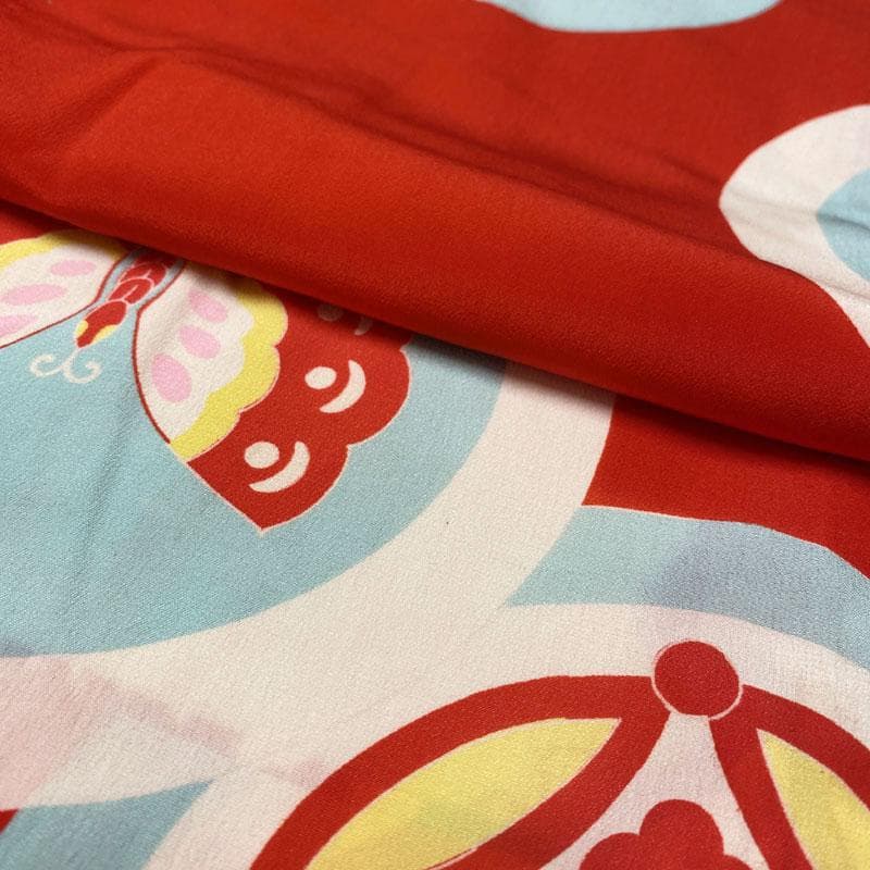 507ag31◎七五三 三歳 女の子 アンティーク着物&被布&半襦袢 丸文◎