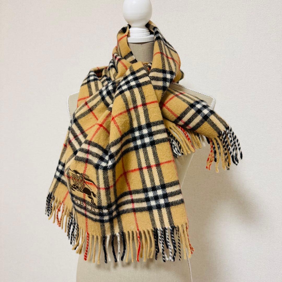 バーバリーロンドン 大判 ストール マフラー ひざ掛け ノバチェック ウール
