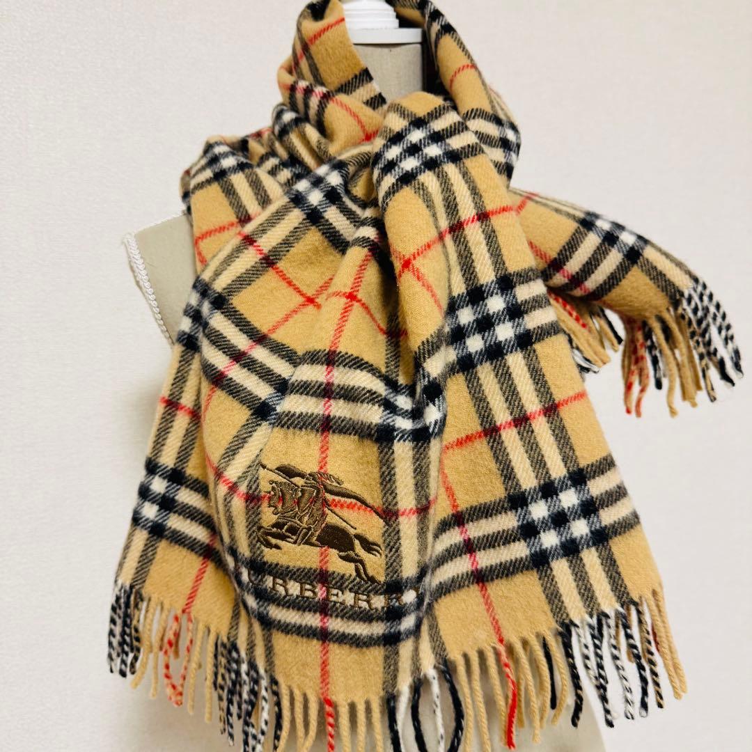 バーバリーロンドン 大判 ストール マフラー ひざ掛け ノバチェック ウール