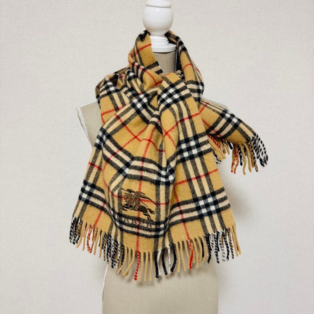 バーバリーロンドン 大判 ストール マフラー ひざ掛け ノバチェック ウール