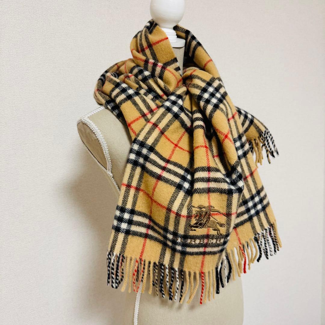 バーバリーロンドン 大判 ストール マフラー ひざ掛け ノバチェック ウール