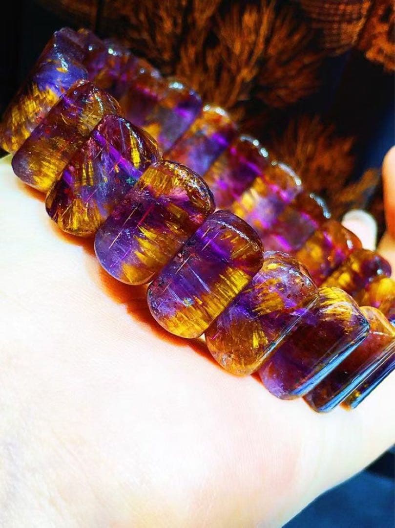 ⭐︎【天然 】カコクセナイト イン アメジスト ブレスレット バングル