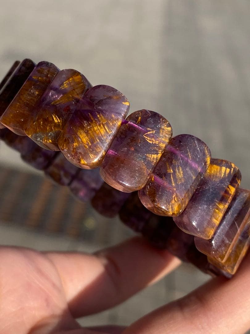 ⭐︎【天然 】カコクセナイト イン アメジスト ブレスレット バングル