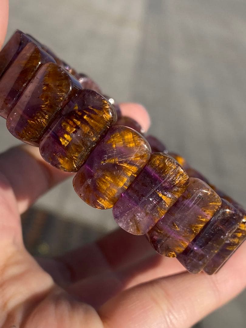 ⭐︎【天然 】カコクセナイト イン アメジスト ブレスレット バングル