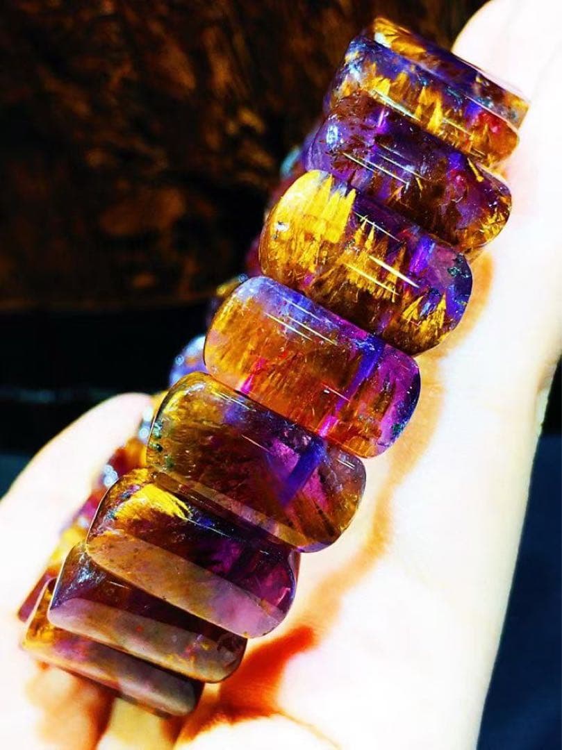 ⭐︎【天然 】カコクセナイト イン アメジスト ブレスレット バングル