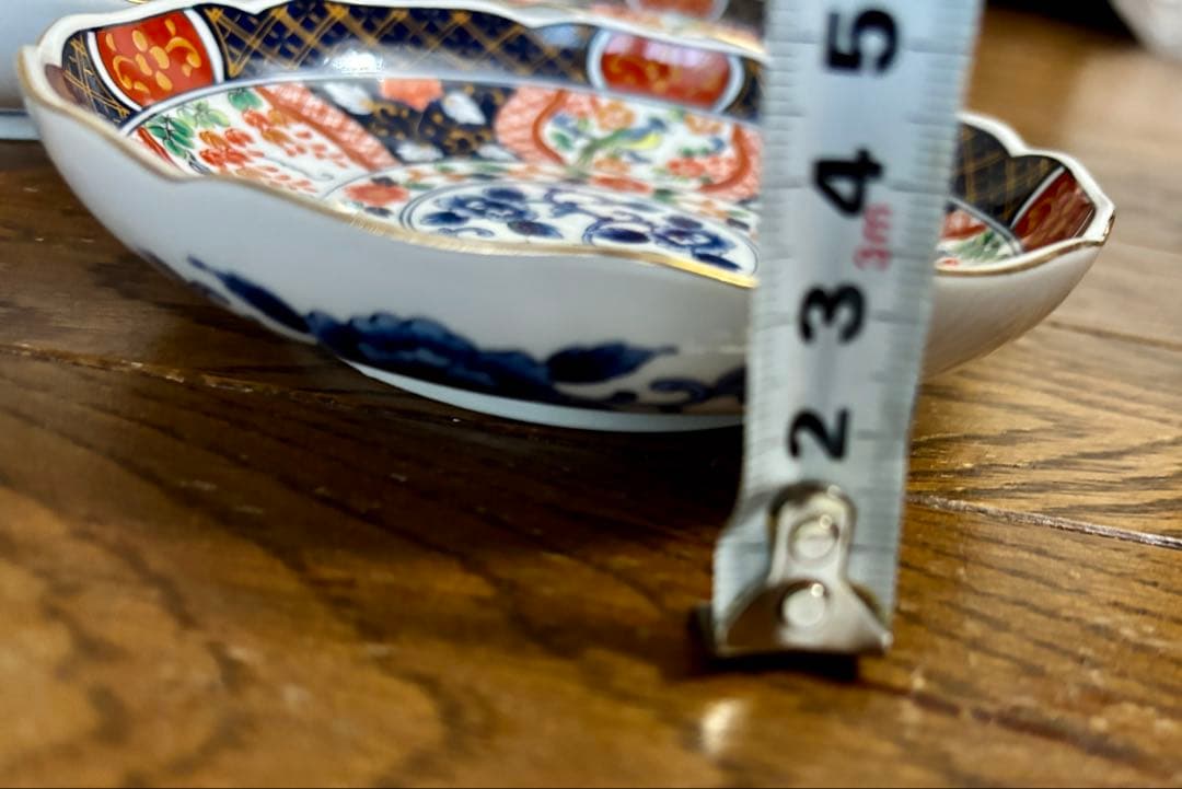 有田焼　第一陶器　染錦花鳥　銘々皿　8枚セット　金彩　古伊万里　輪花皿　和食器