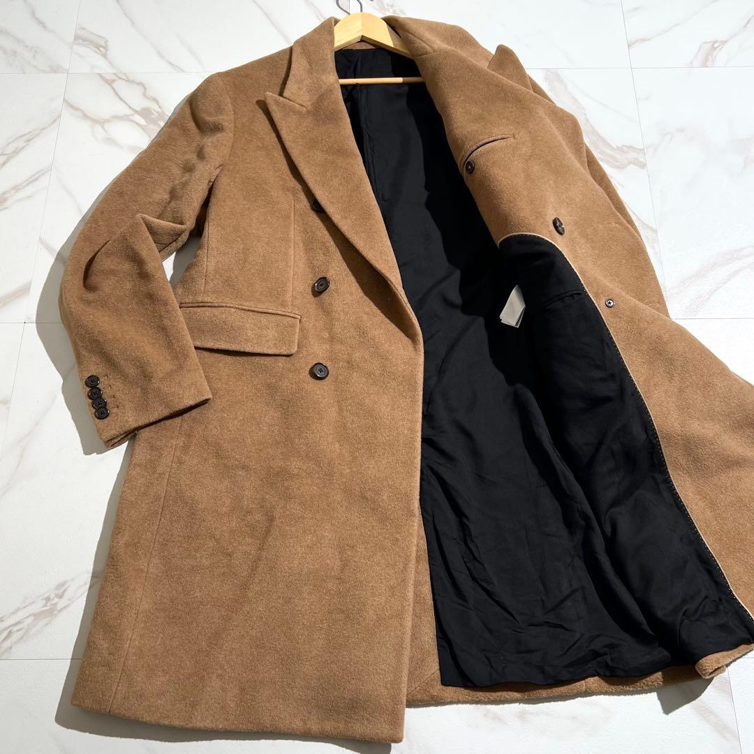 入手困難✨ ダブルブレスト チェスターコート キャメルヘアー カシミヤ素材 茶色