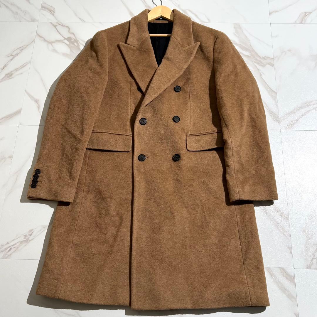入手困難✨ ダブルブレスト チェスターコート キャメルヘアー カシミヤ素材 茶色
