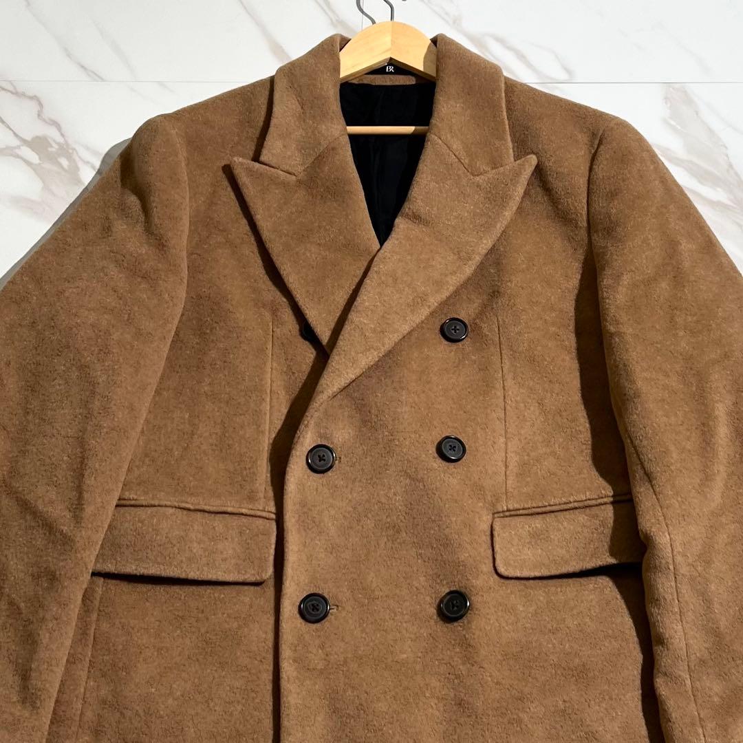 入手困難✨ ダブルブレスト チェスターコート キャメルヘアー カシミヤ素材 茶色