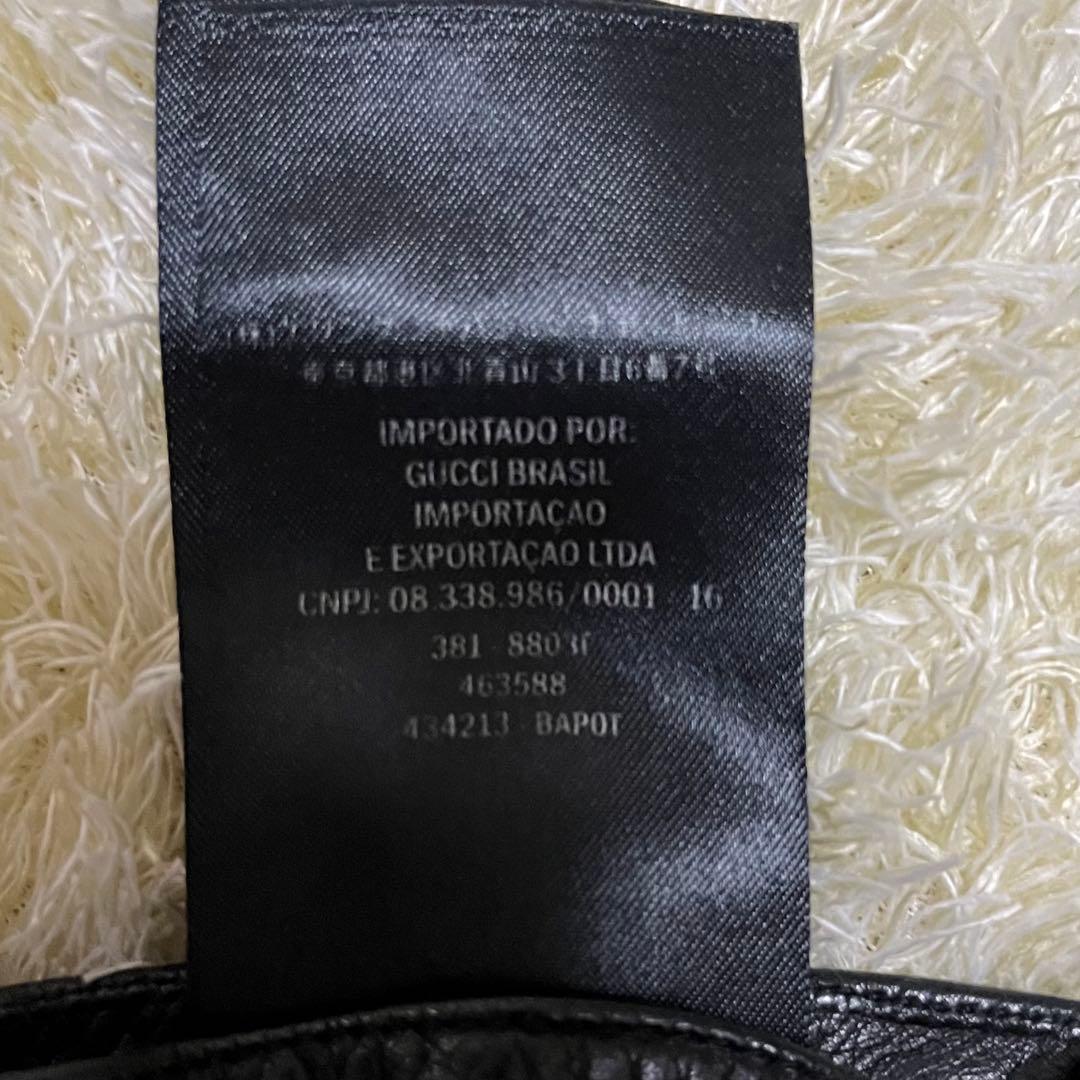 極美品✨ GUCCI ブラック レザー手袋 GG マーモント カシミヤ