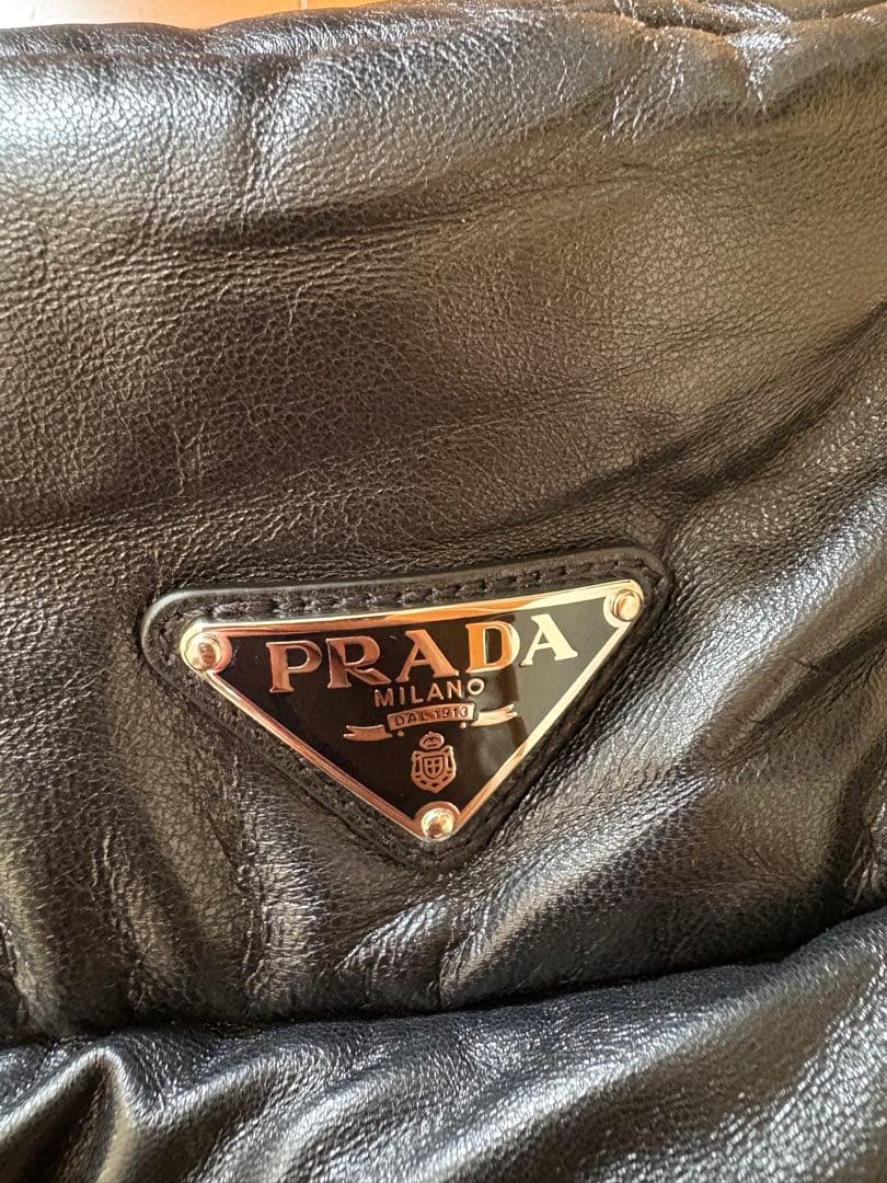 美品☆【PRADA】レザー バケット ハット L
