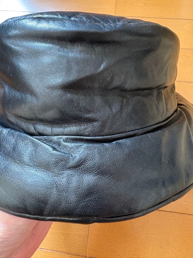 美品☆【PRADA】レザー バケット ハット L