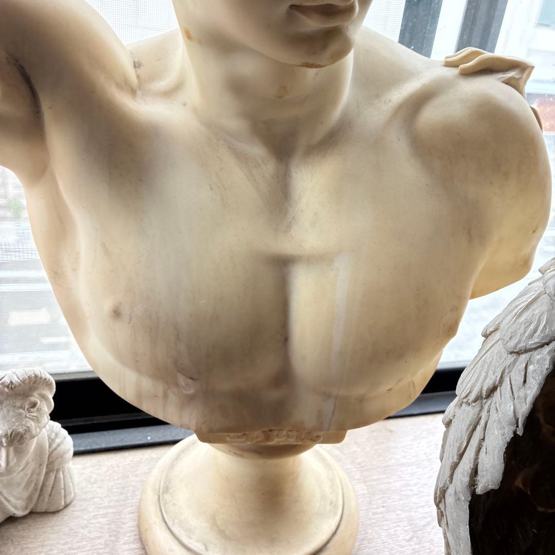 特大@めちゃ重い古典的男性胸像 大理石製