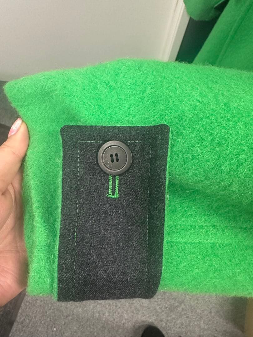 Maison Specialグリーン ダブルブレスト チェスターコート