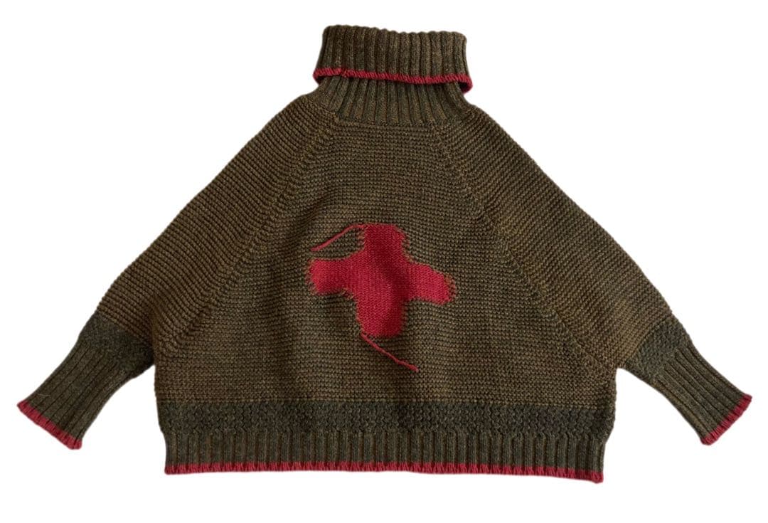 KAPITAL キャピタル バック クロス ライナー ニット ポンチョ