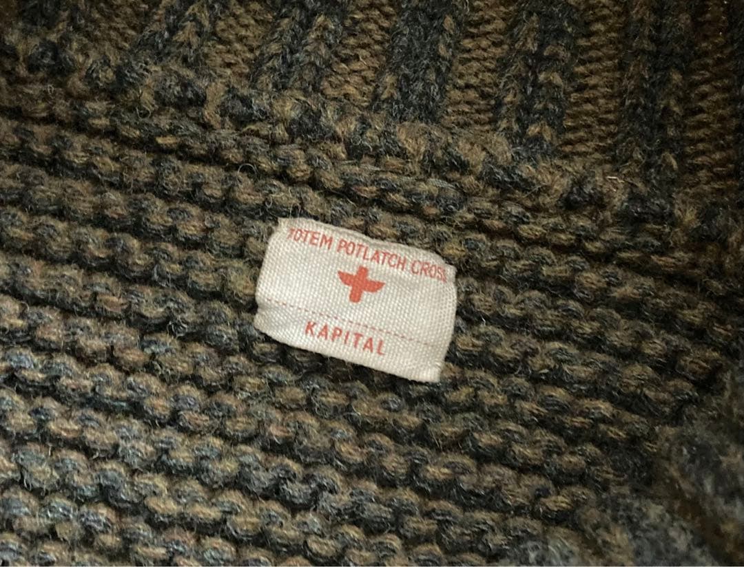 KAPITAL キャピタル バック クロス ライナー ニット ポンチョ