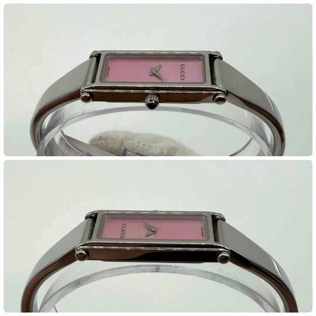 稼働/新品電池✨グッチ 1500L シェル文字盤 バングルウォッチ クォーツ