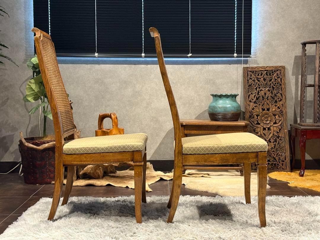 高級　DREXEL ドレクセル　アンティーク　ヴィンテージ　かごめ編み　YS