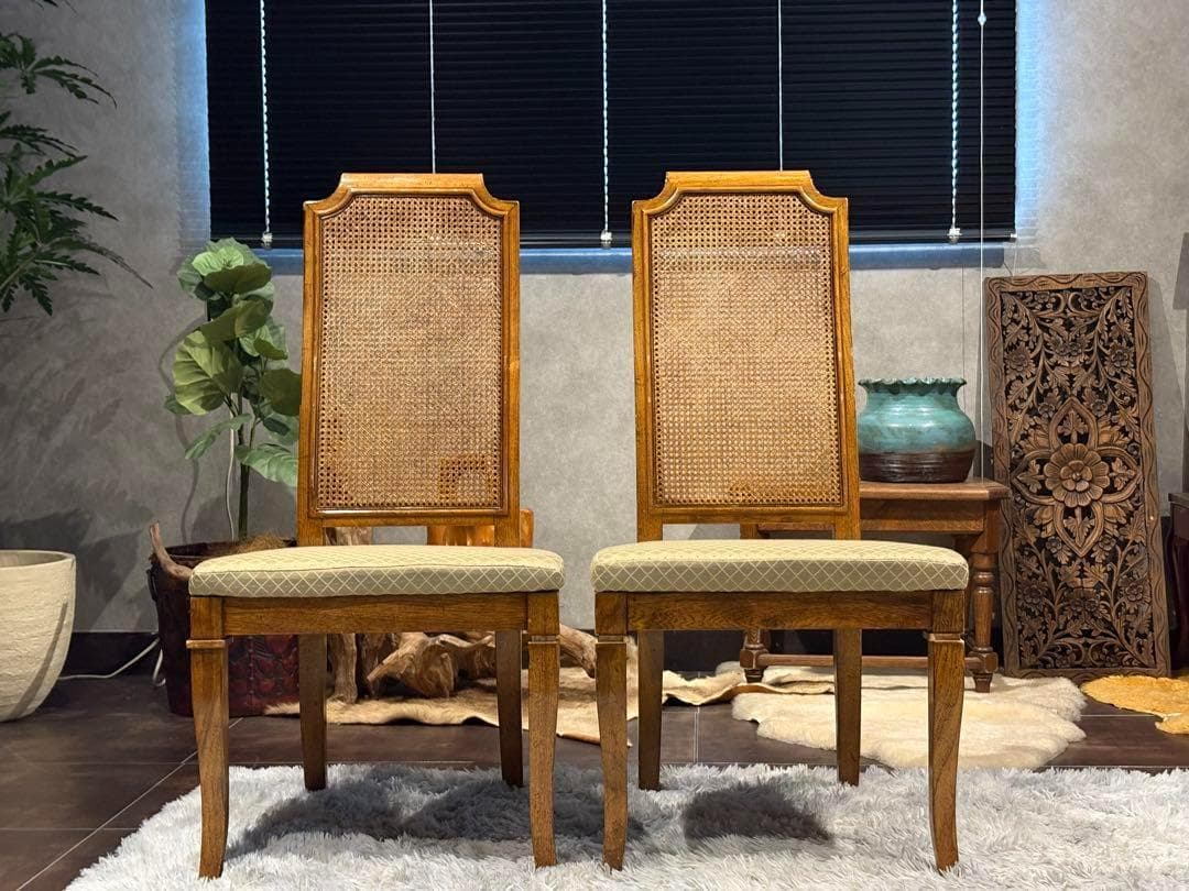 高級　DREXEL ドレクセル　アンティーク　ヴィンテージ　かごめ編み　YS