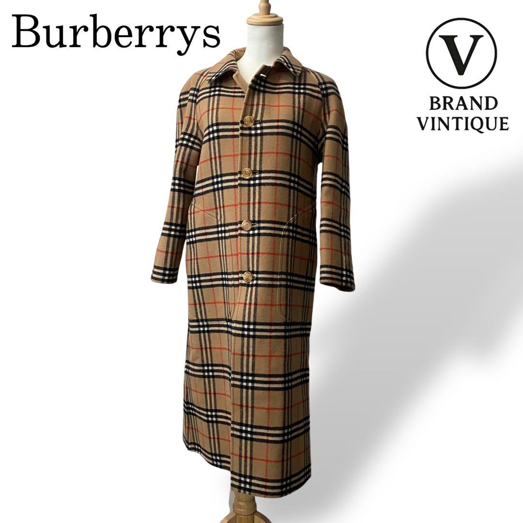 【美品】 バーバリーズ リバーシブル ノバチェック ロングコート ブラウン