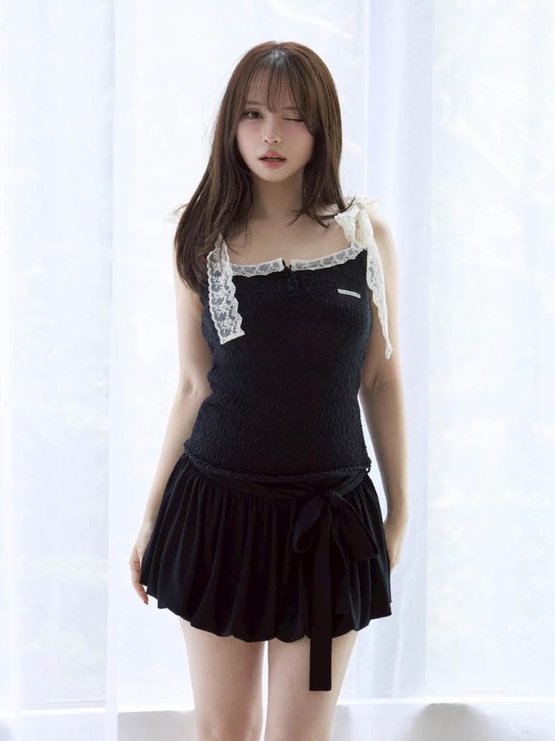 専用出品　Cotton ribbon tank Black