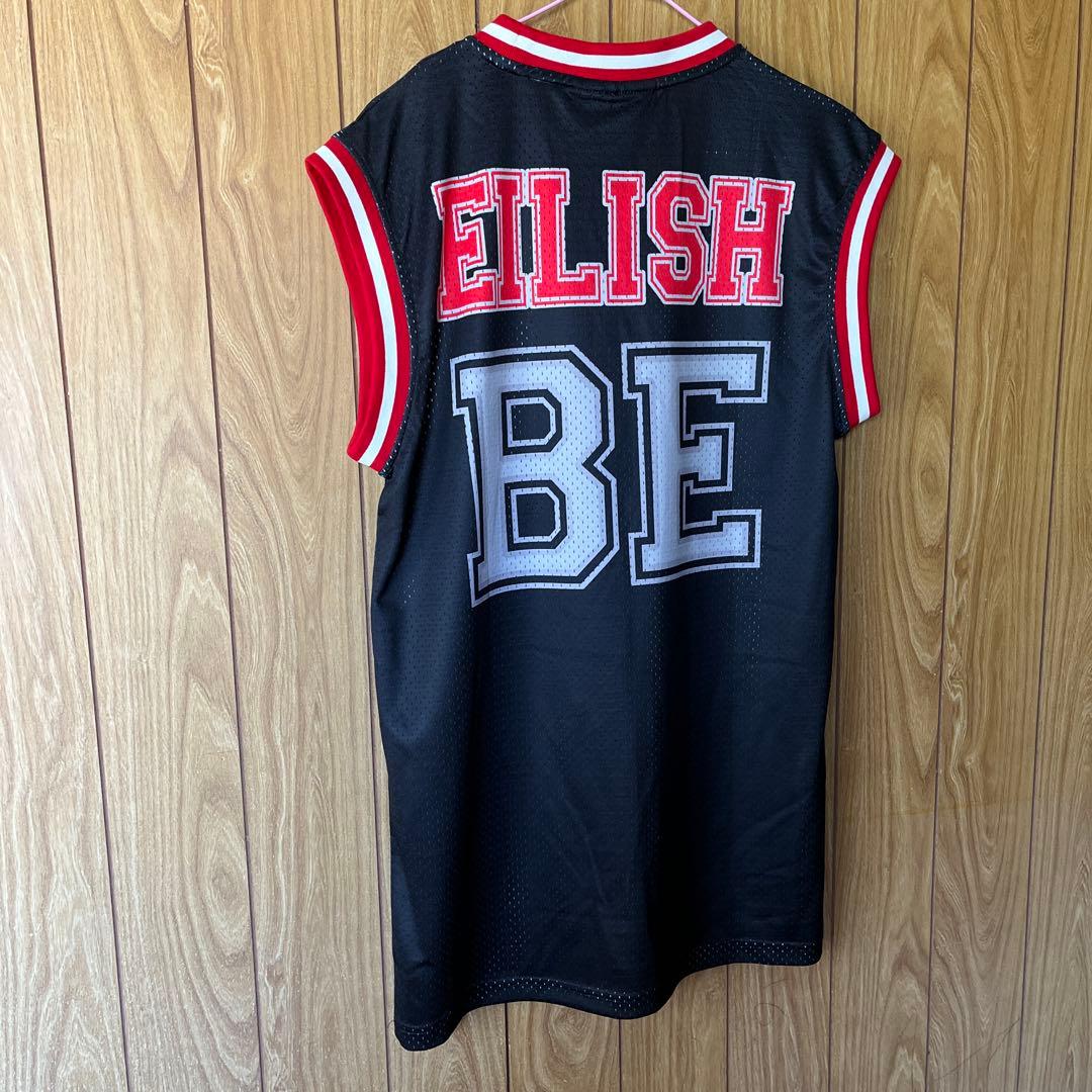 【。】Billie Eilish Red and Black Jersey