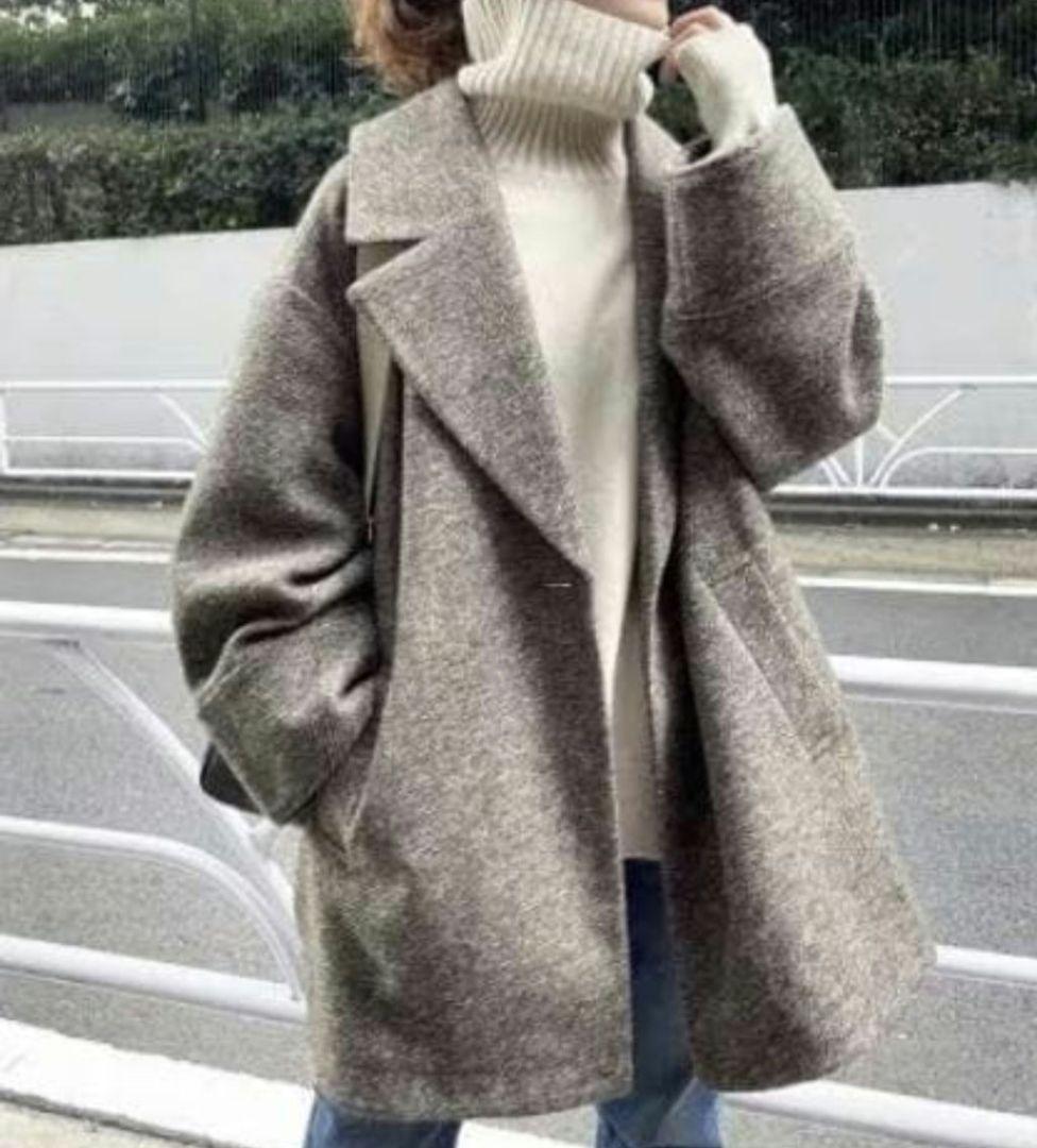 Spick & Span　Wスライバーヘリンボーン ミドルコート　2022AW