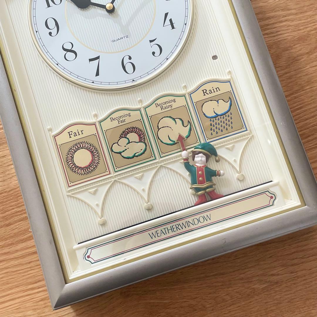 f*a様 完動品 天気予報からくり時計 セイコー ウェザーウインドウ 掛け時計