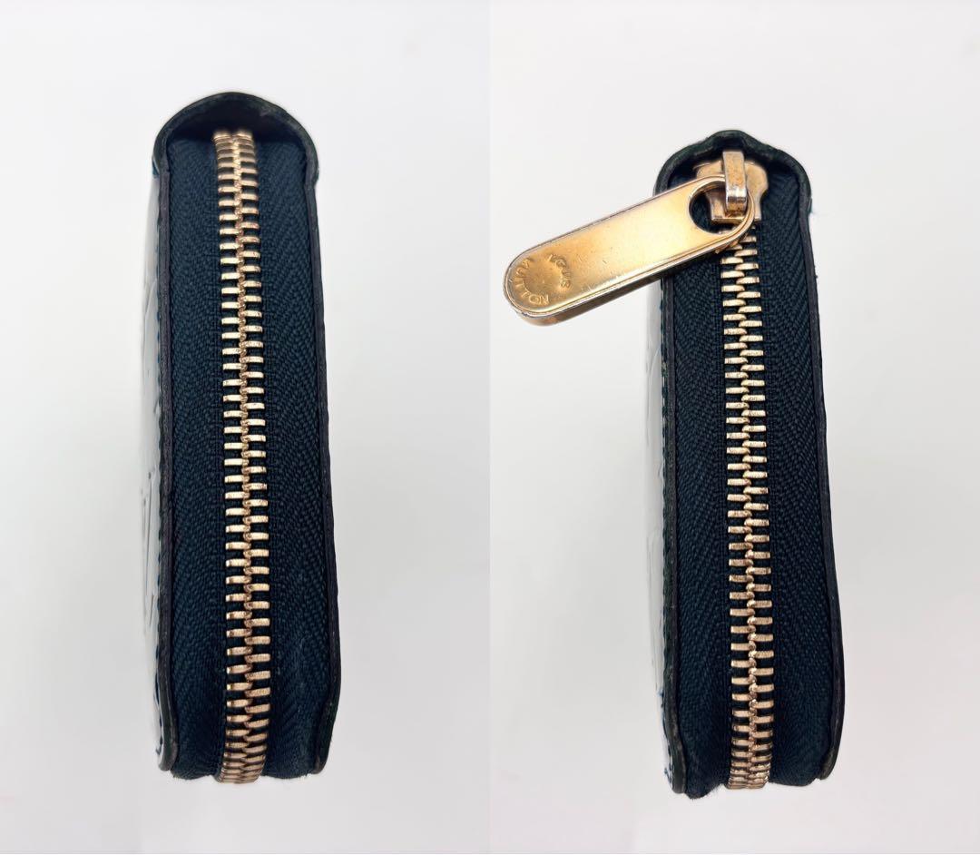ルイ・ヴィトン M93722 ヴェルニ ジッピーウォレット ブルーニュイ