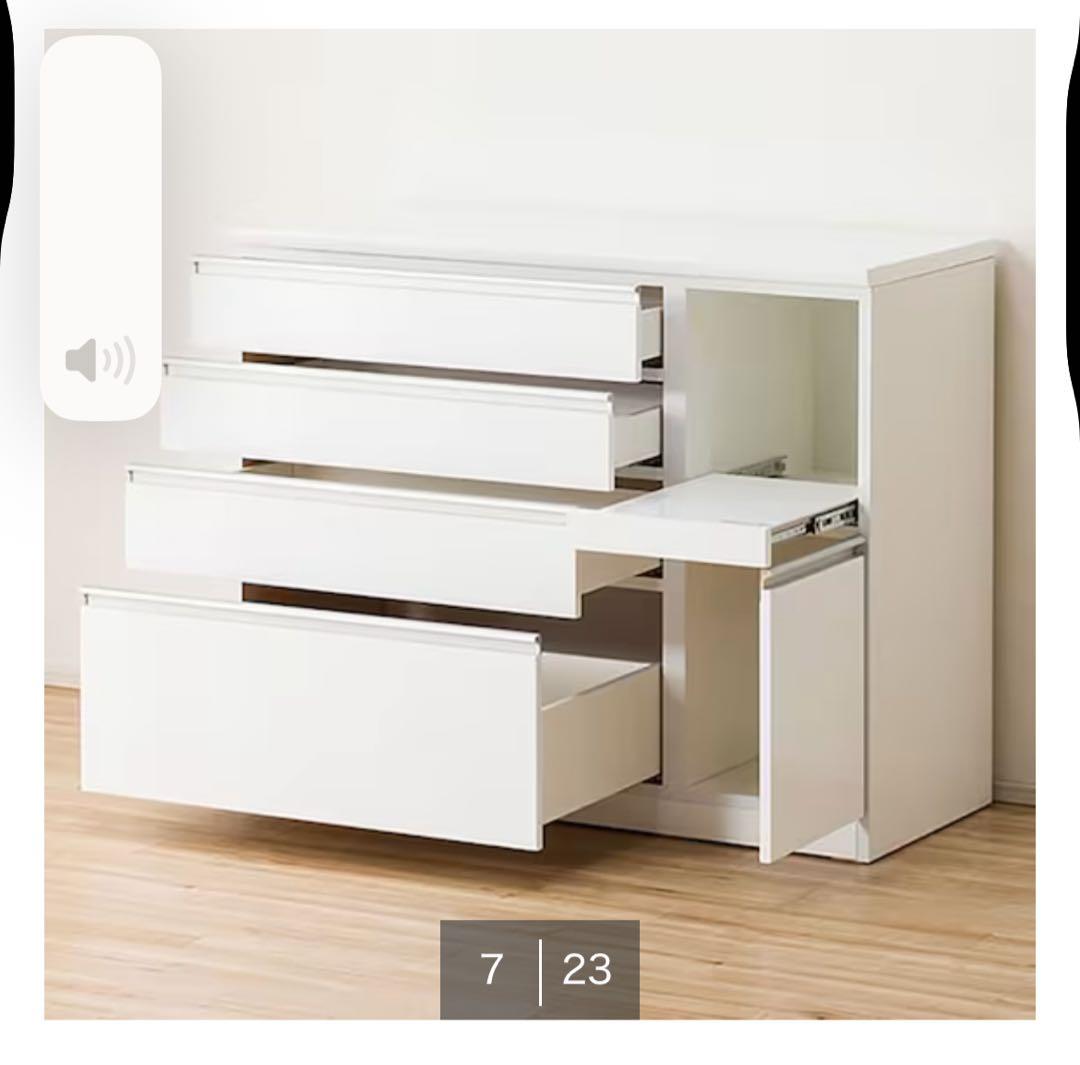 ニトリ ピアノ塗装 キッチンカウンター(レジューム) W120cm