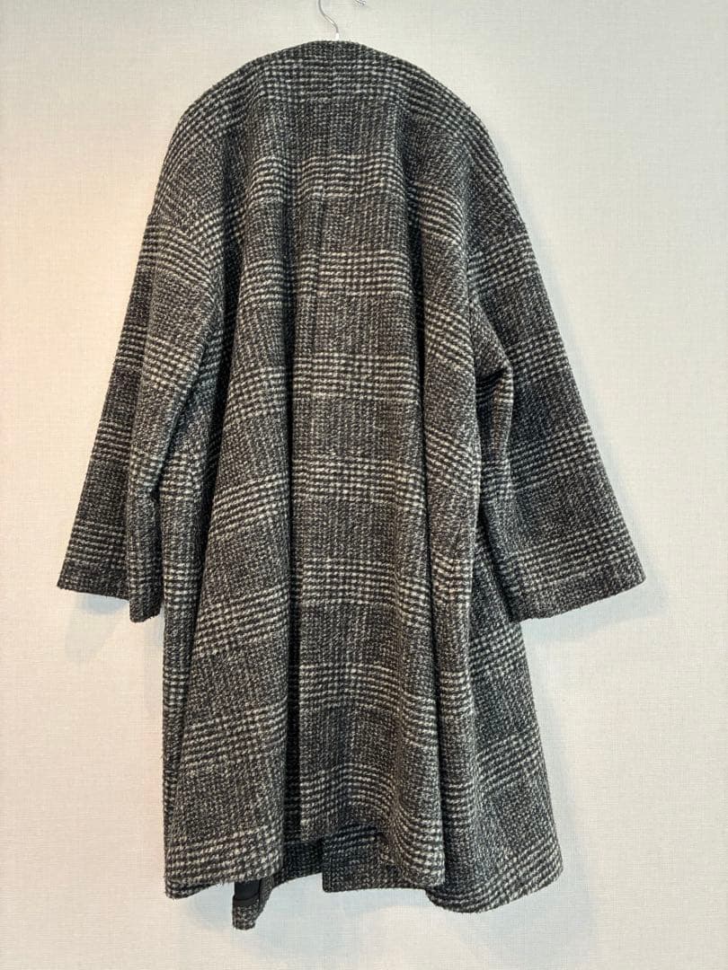 スピック＆スパンWスライバーノーカラーチェックポンチョコート