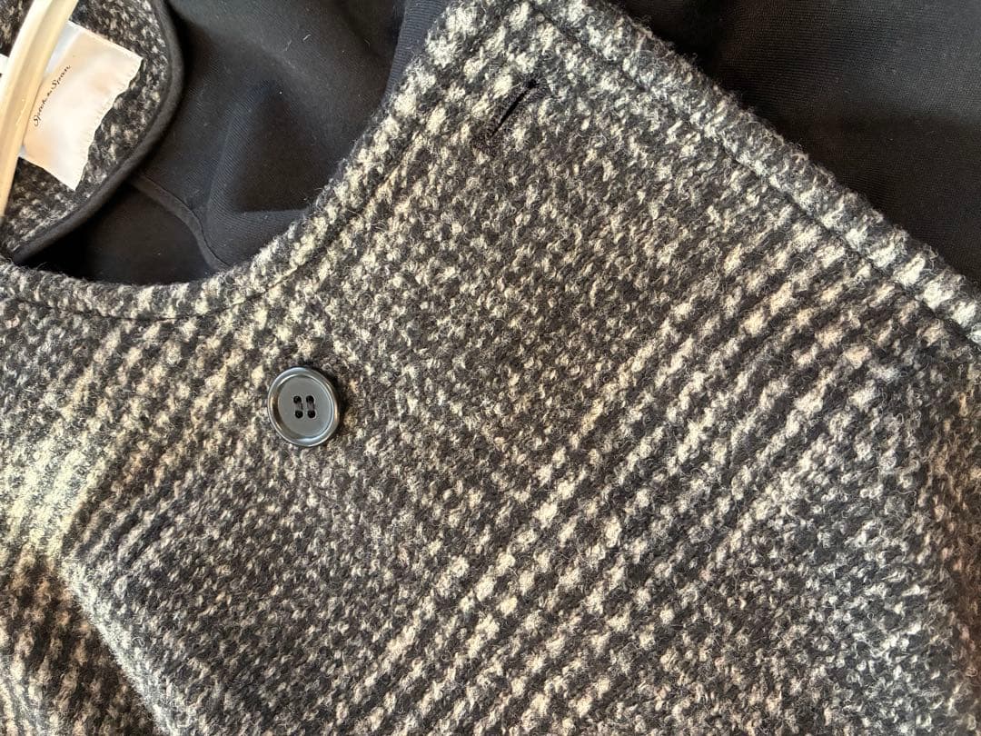 スピック＆スパンWスライバーノーカラーチェックポンチョコート