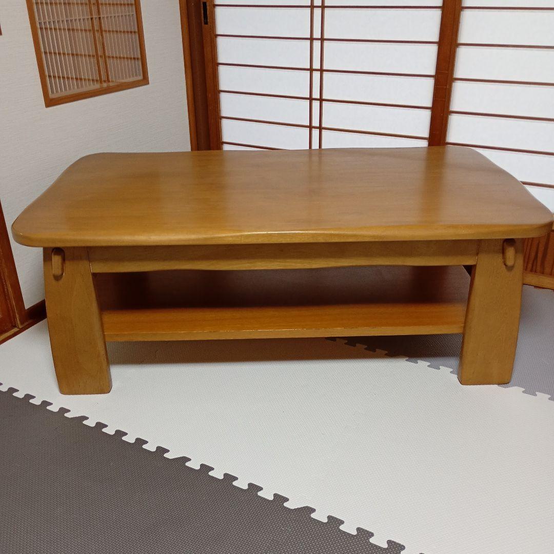 【注記あり良品】カリモク RUSTIC アンティークローテーブル 下棚付き