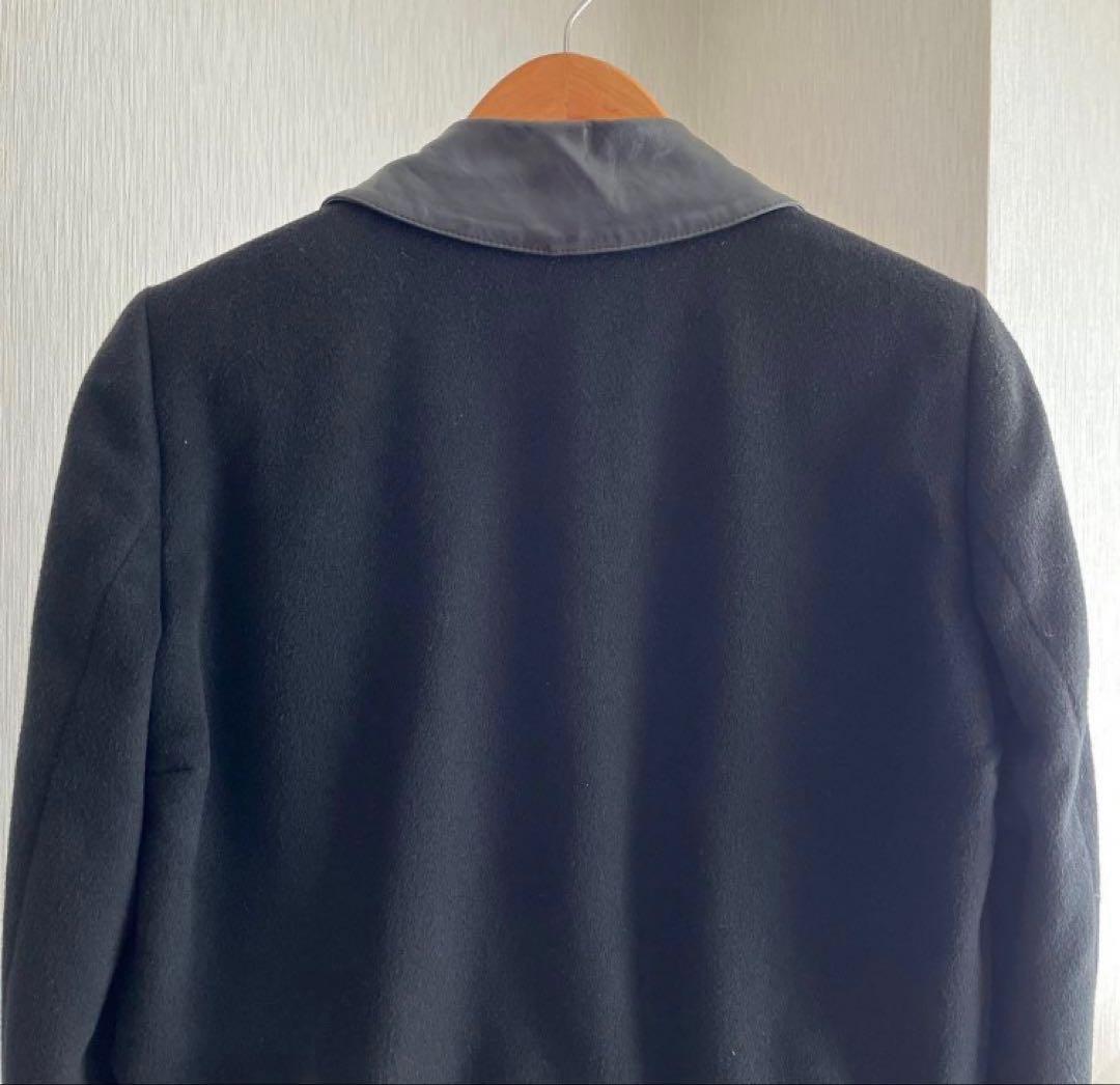 ヘルムートラング HELMUT LANG 本人期 チェスターコート レザー風襟