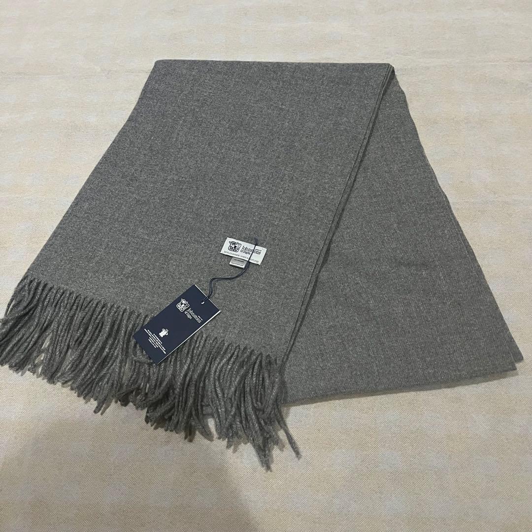 T*マ様 美品 ジョンストンズ カシミヤ100％ 大判ストール ミッド グレー