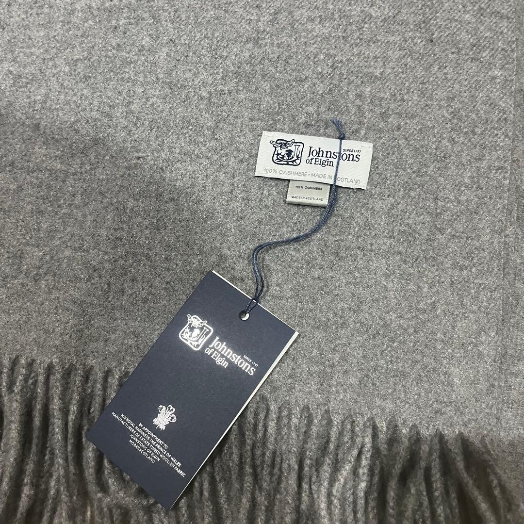 T*マ様 美品 ジョンストンズ カシミヤ100％ 大判ストール ミッド グレー