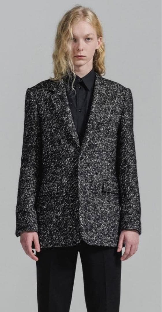 LITHIUM HOMMEリチウムオム ウールツイード2Bテーラードジャケット