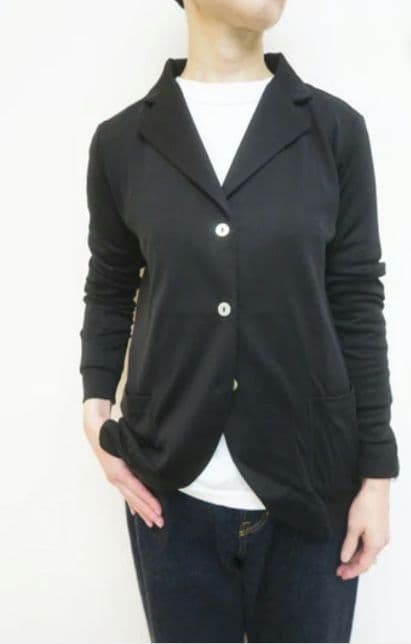 【パーマネントエイジ】シルクコットンジャケット 黒 size3(LL)