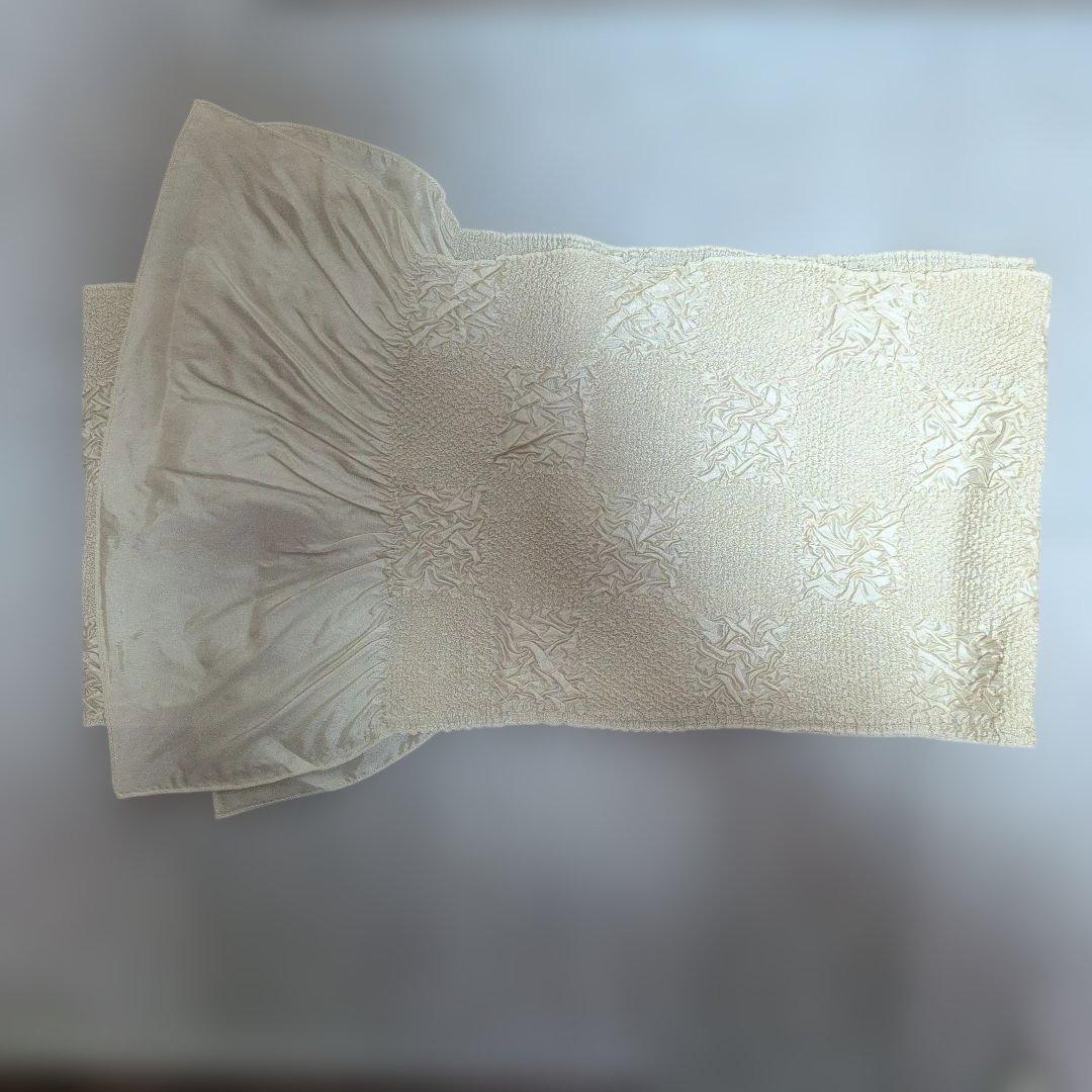 帯締め帯揚げ重ね襟 アイボリー パールフリル付き セット