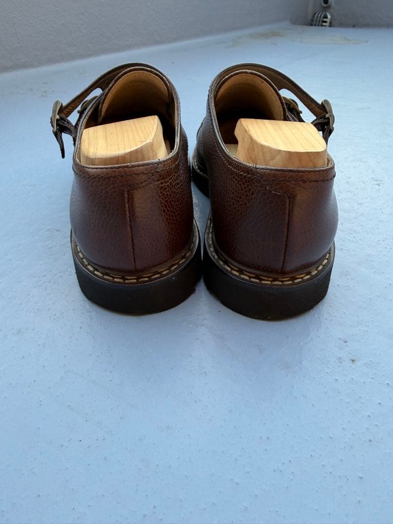 【未使用】 パラブーツ ウィリアム ダブルモンクシューズ UK8 ブラウン