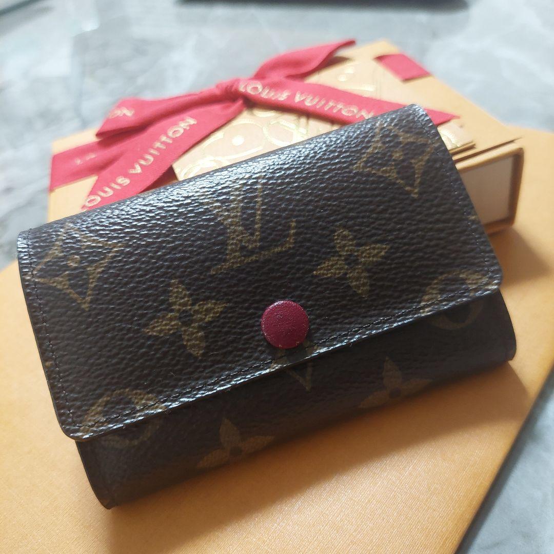 Louis Vuitton ルイヴィトン モノグラム キーケース6連 赤紫