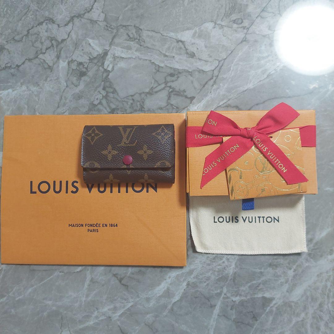 Louis Vuitton ルイヴィトン モノグラム キーケース6連 赤紫