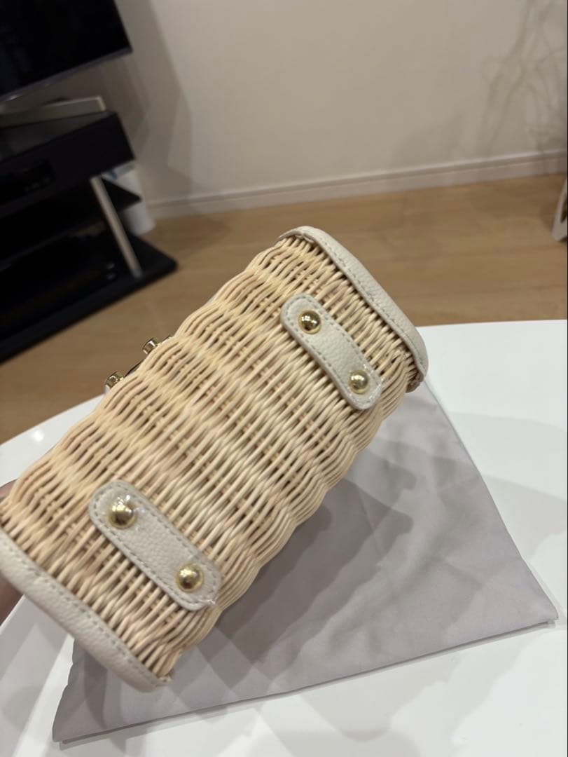 celford ラタンミックスミニバッグ　白