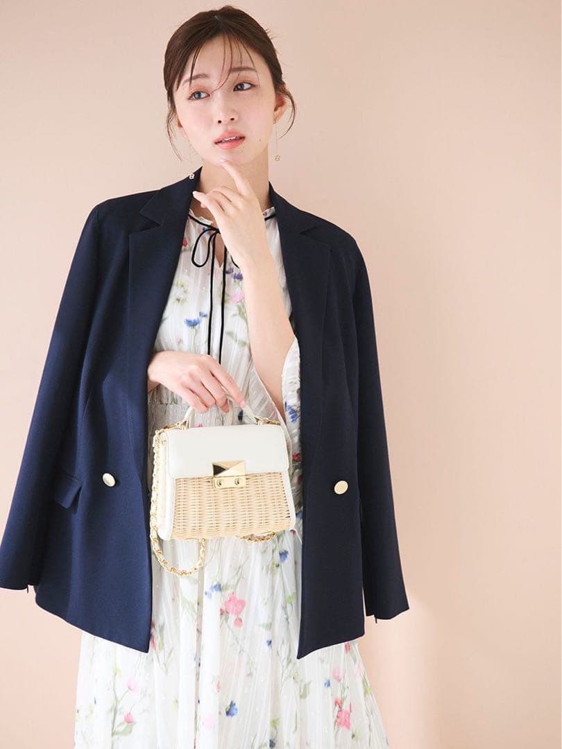 celford ラタンミックスミニバッグ　白