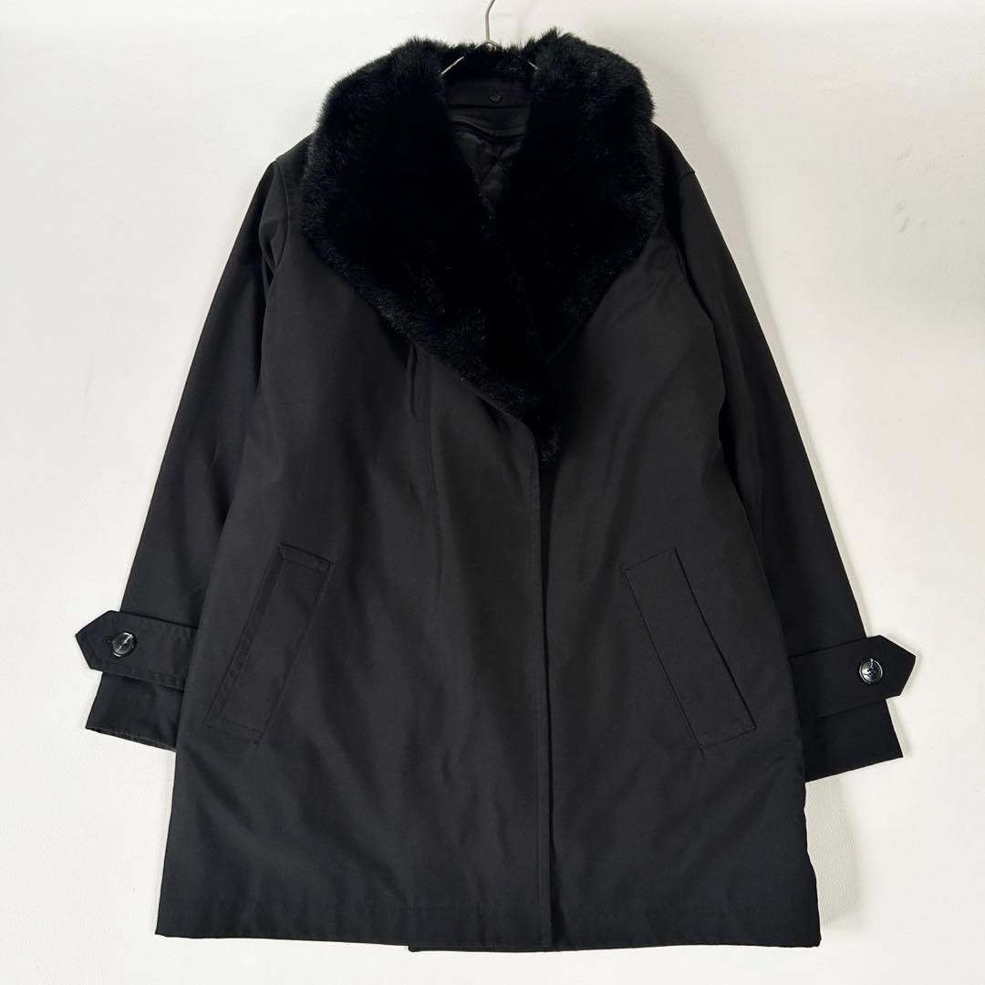 イヴサンローラン ヴィンテージ ライナー ファー襟付コート ブラック