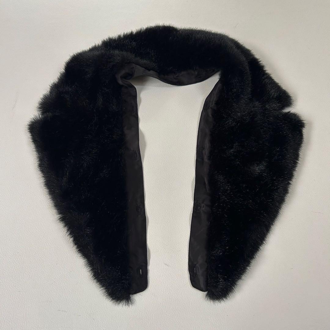 イヴサンローラン ヴィンテージ ライナー ファー襟付コート ブラック