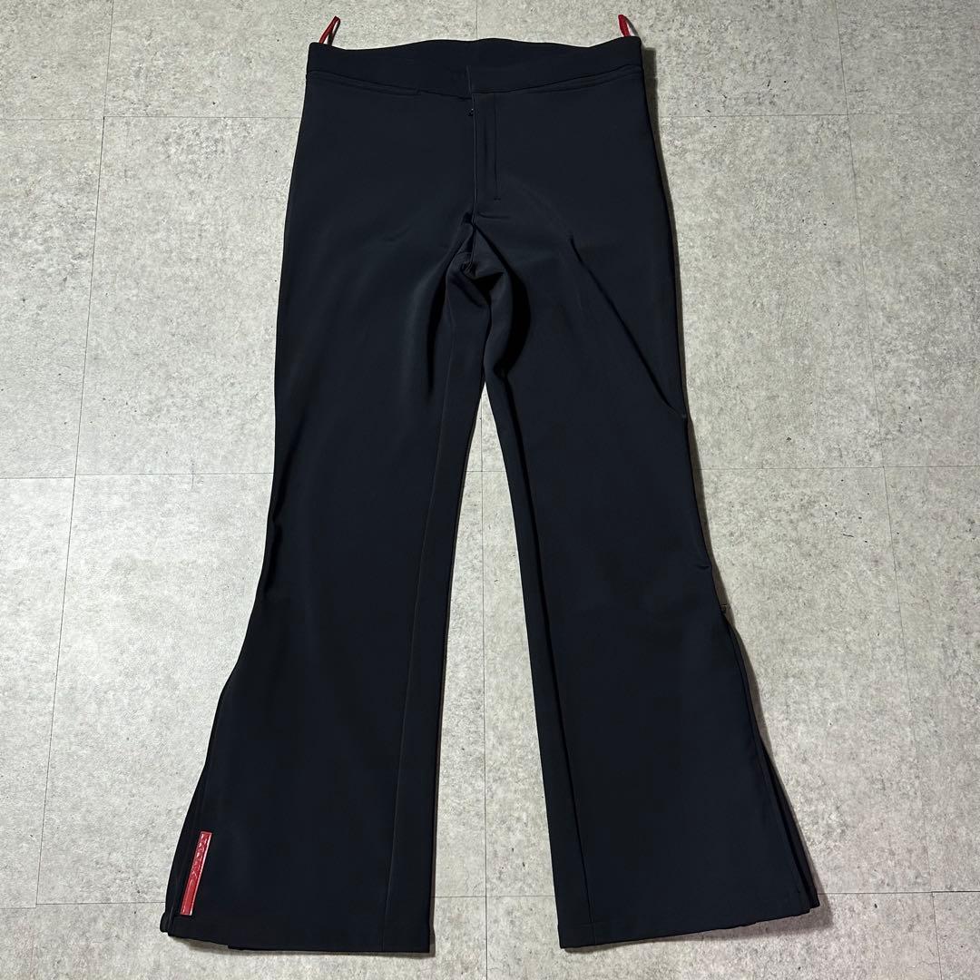 PRADA sport ジップ フレアナイロンパンツ 黒 48 ストレッチ