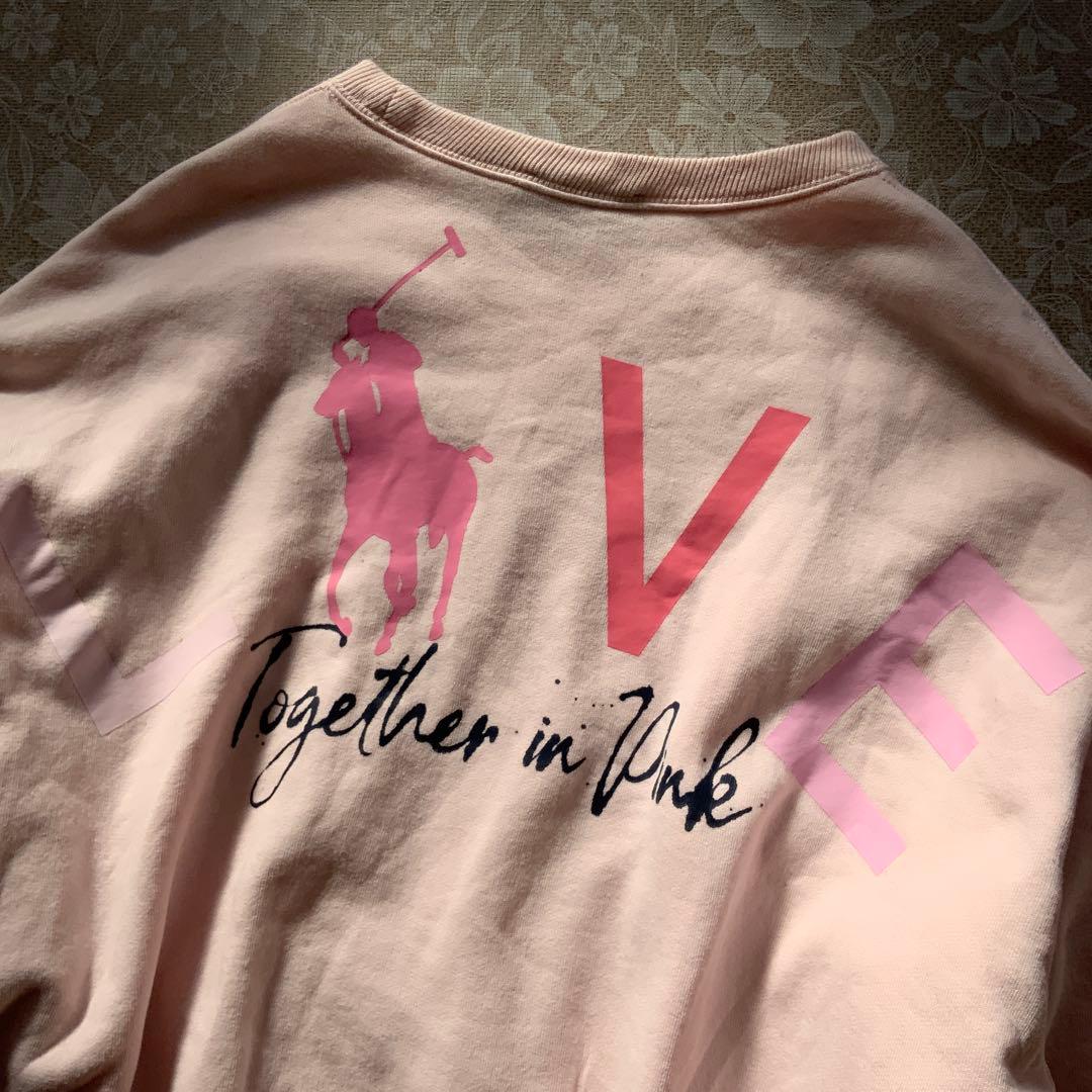 ピンクポニー　ラルフローレン　裏起毛スウェット　オーバーサイズ　バックプリント