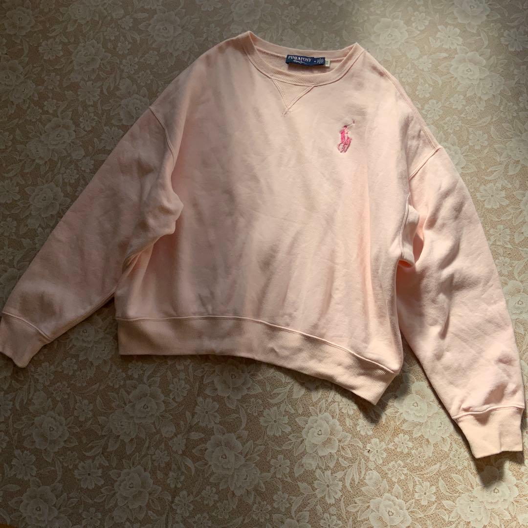 ピンクポニー　ラルフローレン　裏起毛スウェット　オーバーサイズ　バックプリント